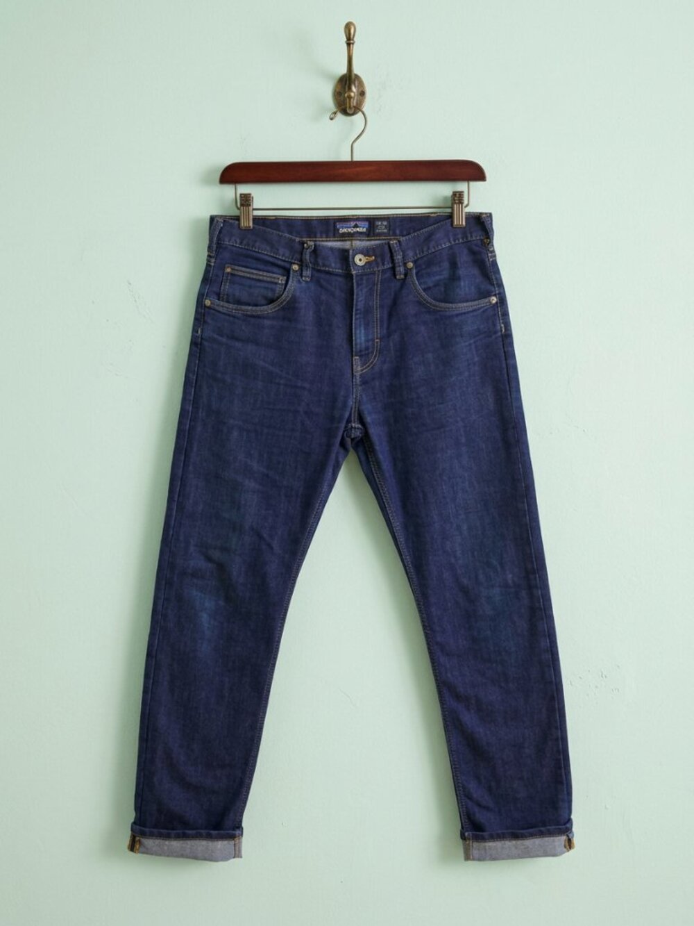 Patagonia Iron Clad Straight Stretch Jeans Dark Wash Organic Cotton 34x32